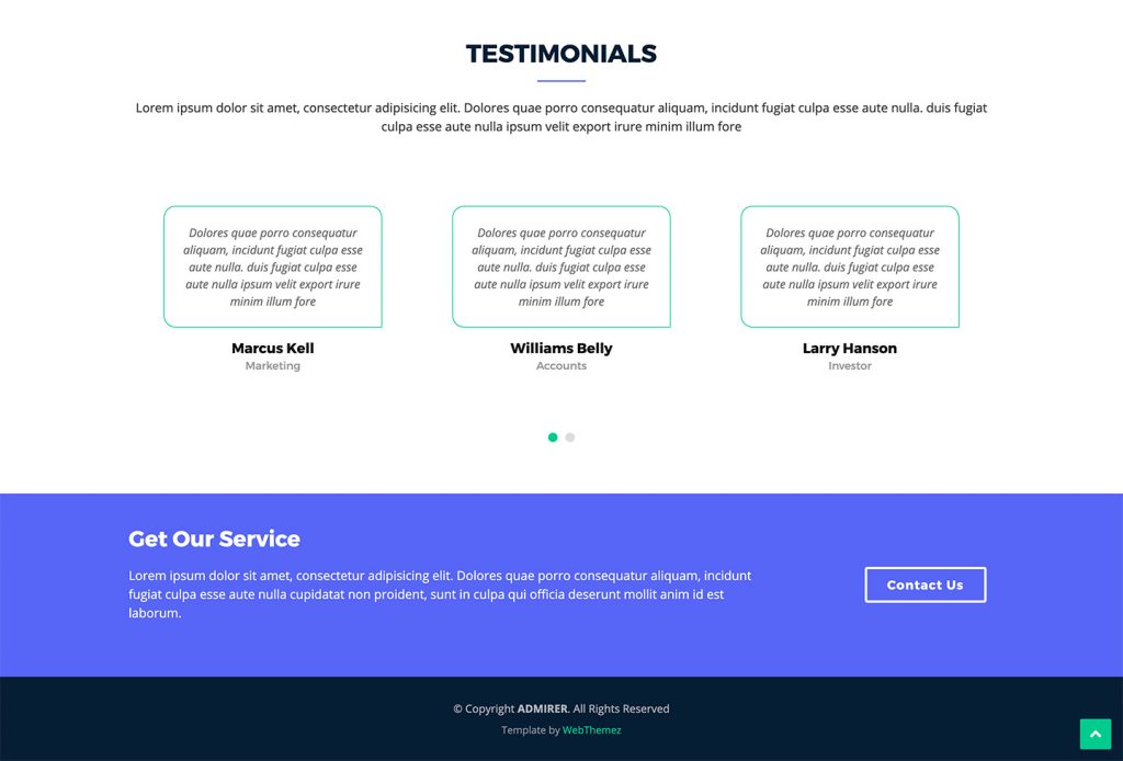 Admirer Business Theme Website Bootstrap 4 