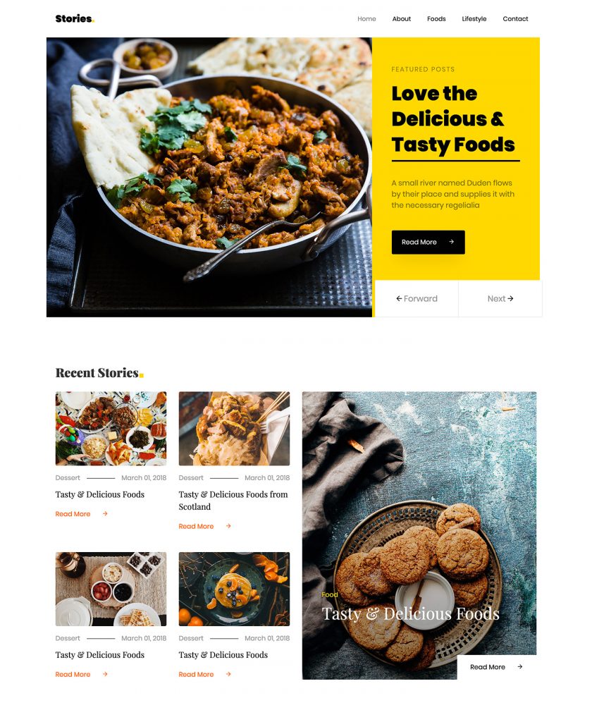 Stories Website Template