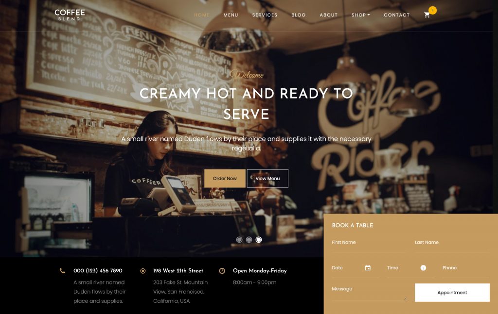Coffee Blend Restaurant Bootstrap Template