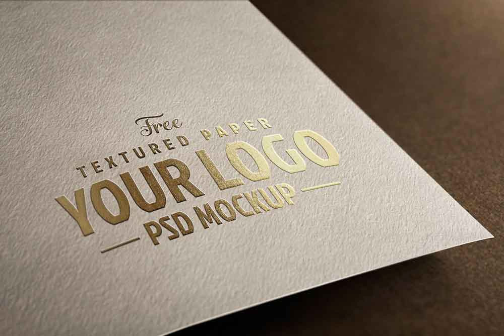 Textured Paper Logo Free Mockup