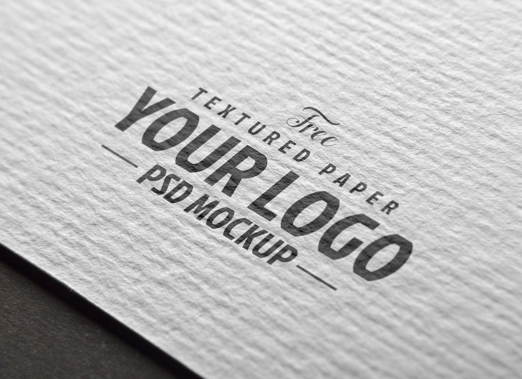 3 Textured Paper Logo Free Mockup PSD Set