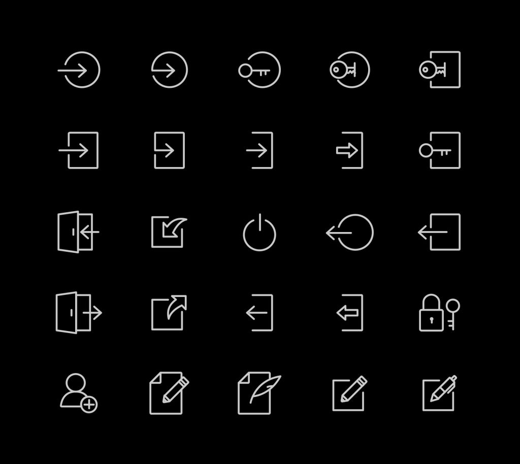 Free Login and Logout Vector Icons Black