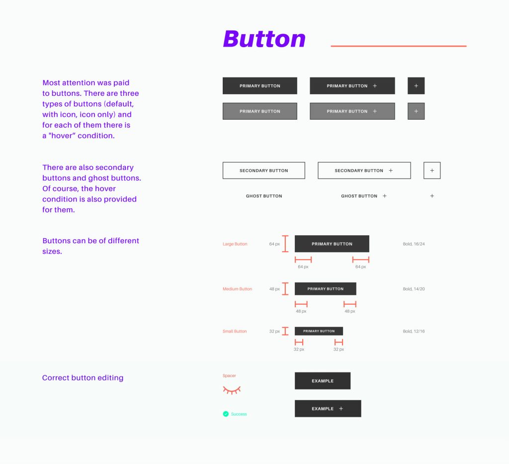 Free Figma UI Kit Minimalist Template button