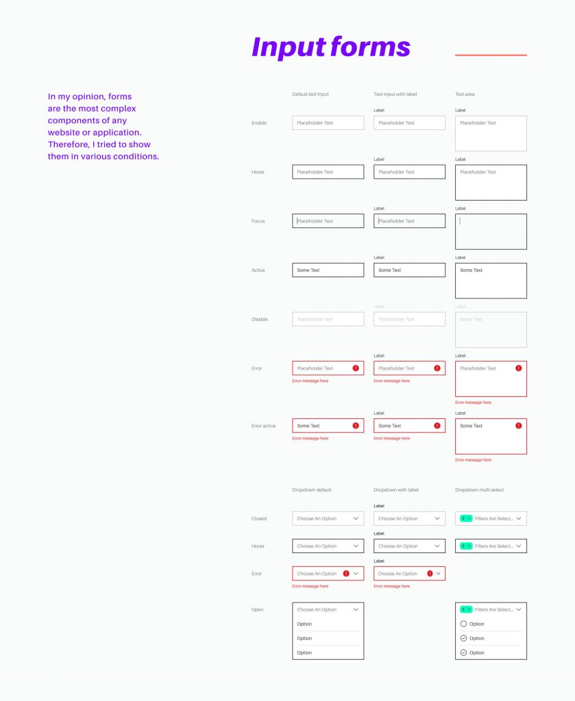 Free Figma UI Kit Minimalist Template forms