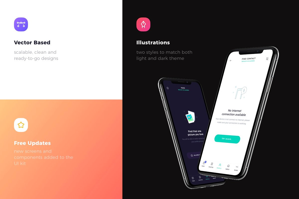 Atro Mobile UI kit Freebie - Mockupfreebies UI-Kits