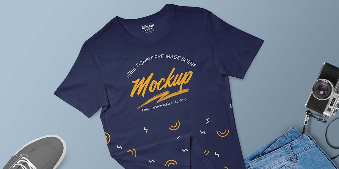 T-Shirt Scene Free Mockup - Mockupfreebies Mockups