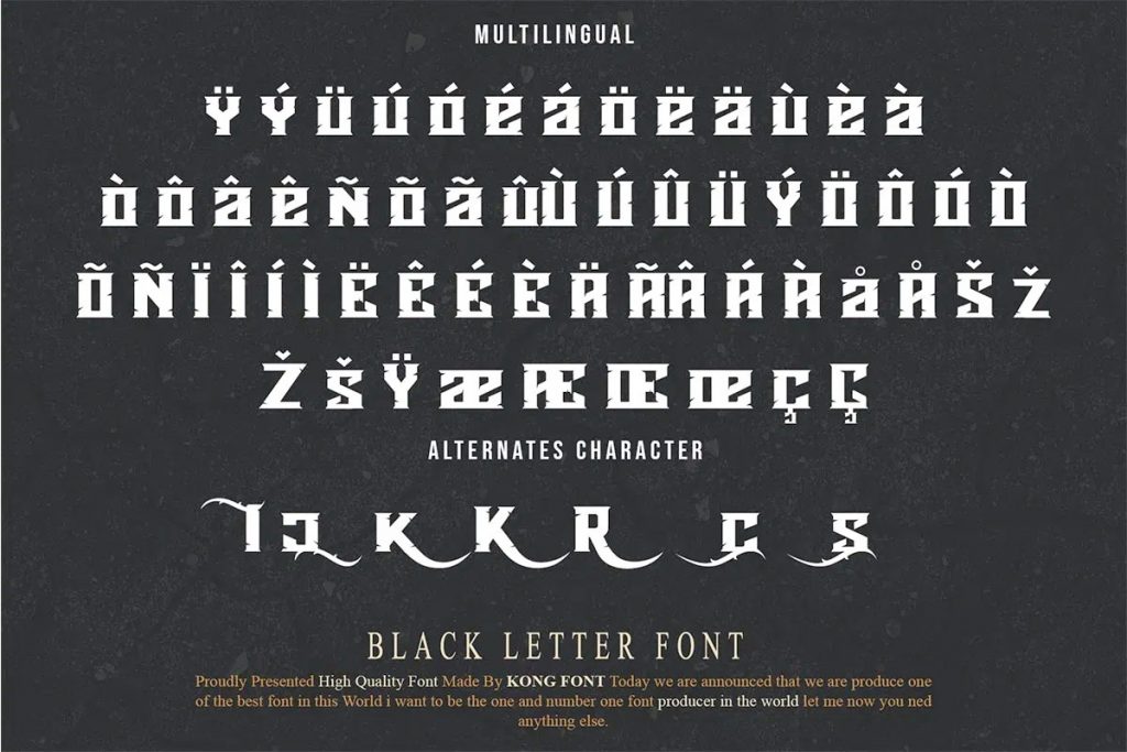 Agnostic Display Black Letter Font Multilingual