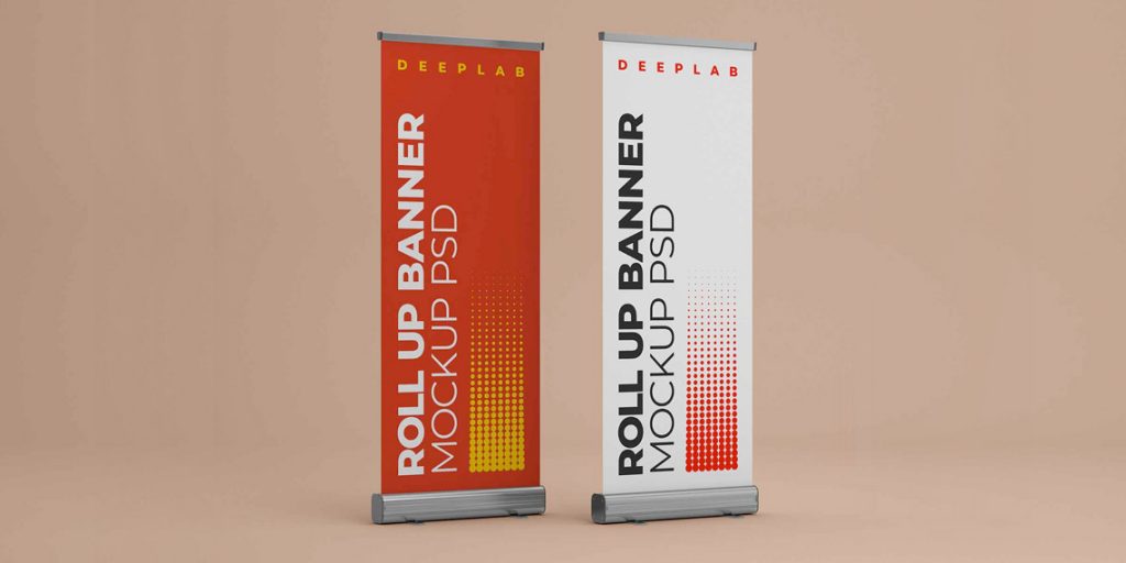 Roll-up Banner Free Mockup Set - Mockupfreebies