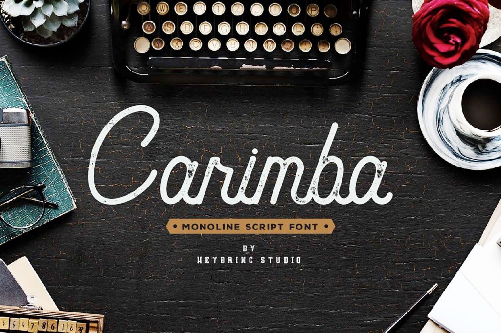 Vintage Carimba Monoline Script Font