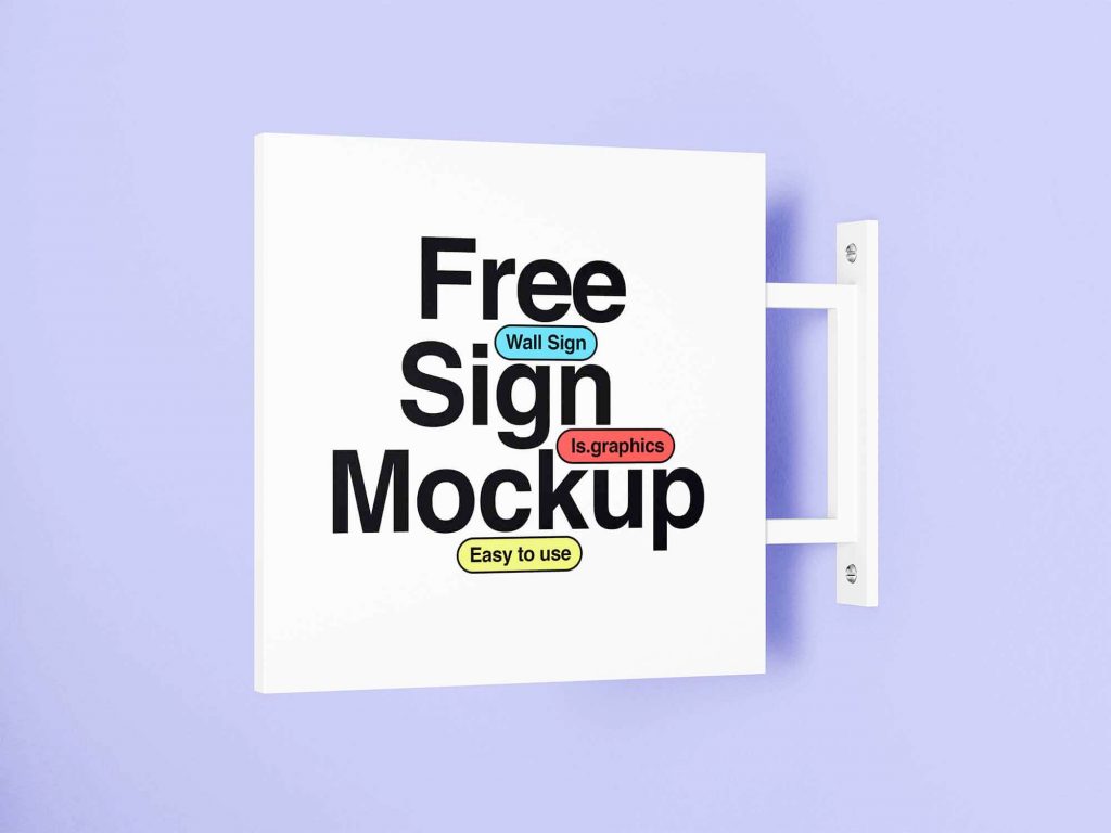 Minimalistic Wall Sign Free PSD Mockup